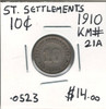  Straits Settlements: 1910 10 Cents