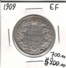 Canada: 1909 50 Cents EF40 Cleaned