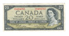 Canada: 1954 $20 Bank Of Canada Banknote  BC-41b U/E