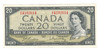 Canada: 1954 $20  Bank  Of  Canada  Banknote  Z/E