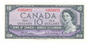 Canada: 1954 $10 Bank Of Canada Banknote U/T