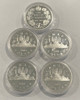 Canada: 2001 - 2003  $1 Silver Dollar Coin Lot Collection (5 Pieces)