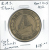 Cook Islands: April 10 - 15 1912 RMS Titanic Commemorative Token