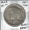 United States: 1921 Peace Dollar Scratch