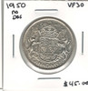 Canada: 1950 50 Cent No Design VF30