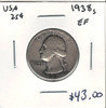 United States: 1938S 25 Cent  EF40