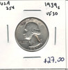 United States: 1939S 25 Cent VF30