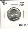 United States: 1964 25 Cent MS62