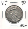 United States: 1933S 50 Cent  VF20