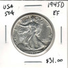 United States: 1945D 50 Cent EF40