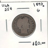 United States: 1897o 25 Cent G4