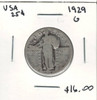 United States: 1929  25 Cent  G4