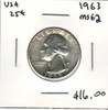 United States: 1963 25 Cent MS62