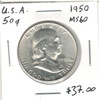 United States: 1950 50 Cent  MS60