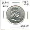 United States: 1957 50 Cent MS62