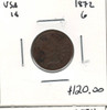 United States: 1872 1 Cent G4