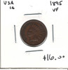 United States: 1895 1 Cent VF20