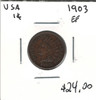 United States: 1903 1 Cent EF40