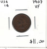 United States: 1907 1 Cent  VF20