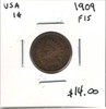 United States: 1909 1 Cent F15