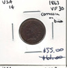 United States: 1863 1 Cent VF30 with Corrosion