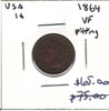 United States: 1864 1 Cent VF20 with Pitting