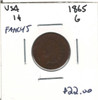 United States: 1865 1 Cent Fancy 5 G4