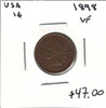 United States: 1898 1 Cent VF20