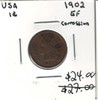 United States: 1902 1 Cent EF40 with Corrosion