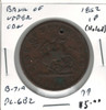 Bank of Upper Canada: 1852 1 Penny PC-6B2 Holed