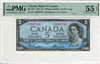 Canada: 1954 $5 Bank of Canada Devil's Face Banknote BC-31b PMG AU55 EPQ