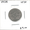 Canada: 1928 5 Cent  VF30