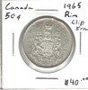 Canada: 1965 50 Cents Rim Clip Error