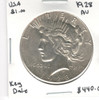 United States: 1928 Peace Dollar AU50 Key Date