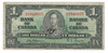 Canada: 1937 Bank of Canada $1 Banknote Rare Osborne Signature C/A VF20