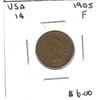 United States: 1905 1 Cent F12