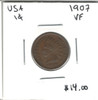 United States: 1907  1 Cent  VF20