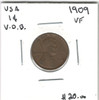 United States: 1909 1 Cent VDB VF20