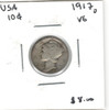 United States: 1917D 10 Cent VG8