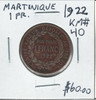 France: Martinique: 1922 1 Franc