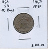 United States: 1867 5 Cent No Rays VF30