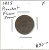 Canada: 1925 1 Cent F12 Planchet Flaw Error