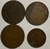Hong Kong: 1901-1933 1 Cent Lot (4 Pieces)