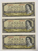 Canada: 1954 $20 Bank Of Canada Banknotes. 3 in sequence. 