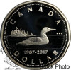 Canada: 1987 - 2017 30th Anniversary Loonie $1 Proof Pure Silver Coin