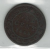 Canada: 1859 1 Cent Wide 9/8 ICCS F12