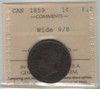 Canada: 1859 1 Cent Wide 9/8 ICCS F12