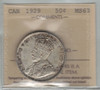 Canada: 1929 50 Cent ICCS MS63