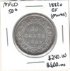 Canada: Newfoundland: 1882H 50 Cent EF40 with Marks