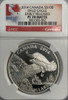 Canada: 2014 $100 for $100 Majestic Bald Eagle Pure Silver Coin NGC PF70 Matte